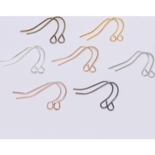 100Pcs 21*12mm Metal Plated French Hook Earring Hooks Fishhook Ear Wire Pin For DIY Earrings Jewelry Making Findings Accessories