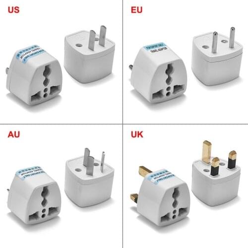 200pcs Universal AU US EU UK Plug Adapter American Japan Australia European Travel Adapter Outlet AC Charger Power Sockets
