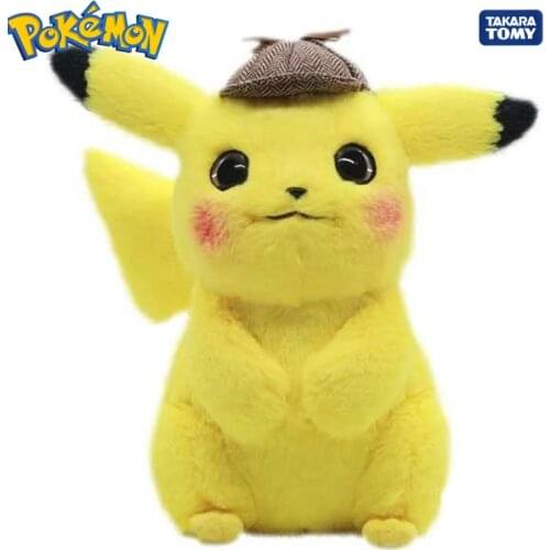 28cm Takara Tomy Pokemon Pikachu Lovely Plush Movie Detective PP Cotton Stuffed Animals Plush Childrens Christmas Gift