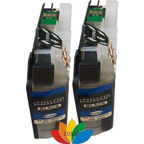 2x Black LC223 LC221 Ink Cartridge for Brother DCP-J4120DW MFC-J4420DW MFC-J4620DW MFC-J4625DW MFC-J5625DW MFC-J5720DW
