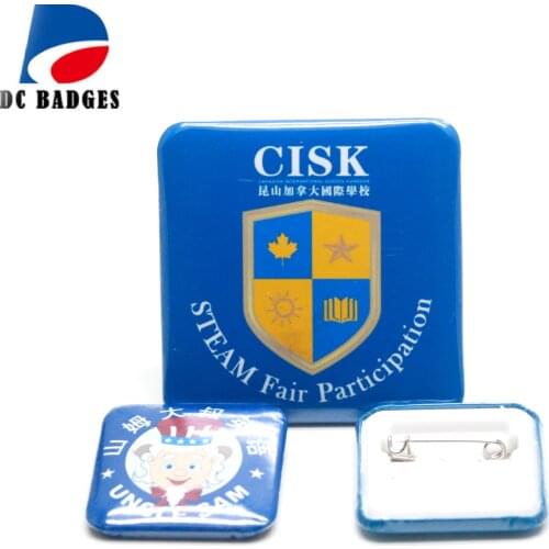 500pcs 55*55mm Square button badge material components without pictures