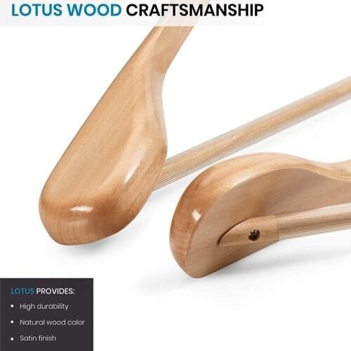 6 Pcs Wide Shoulder Wooden Hangers with Non Slip Pants Bar for Coat Clothes Dress Suit Dropshipping