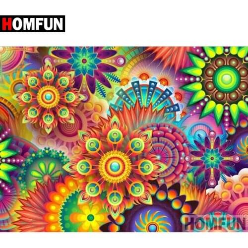 HOMFUN 5D DIY Diamond Painting Full Square/Round Drill "Colored flower" 3D Embroidery Cross Stitch gift Home Decor A01094