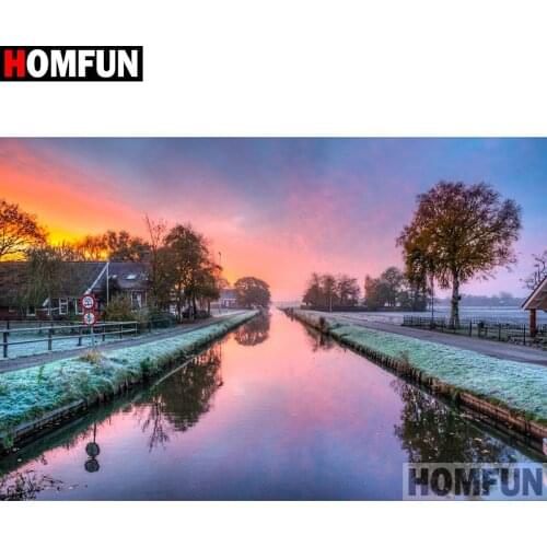 HOMFUN Full Square/Round Drill 5D DIY Diamond Painting "Landscape painting" Embroidery Cross Stitch 5D Home Decor A15757