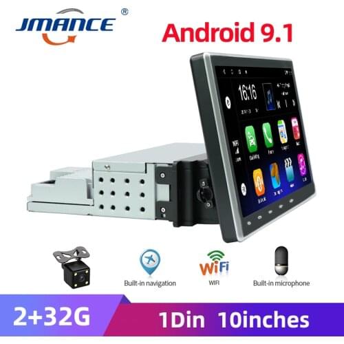 JMANCE 1Din Car Radio 10" Android 9.1 Car Multimedia Player 2G Add 32G GPS Wifi Autoradio Bluetooth FM Mirrorlink Tape Recorder