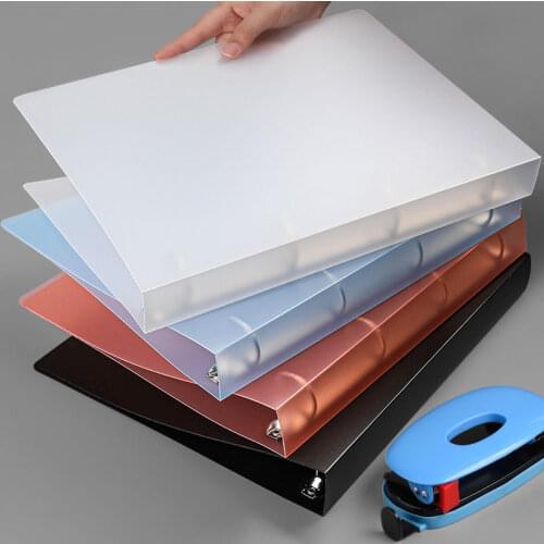 2/4Holes Color PP Matte Transparent A4 Loose-Leaf Notebook Case Inner Page Notebook Shell Office School Supplies Accessories
