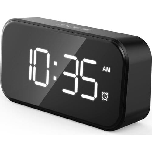 Digital Alarm Clock LED 6 Brightness Adjustment 2 Time Dual Alarm Clock with Snooze Function Dual USB Port Table Clock 5 inch