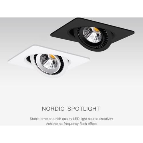 COB Ceiling Light Recessed Ceiling Spot Light Square Dimmable 5W 10W 12W Living Room Led Lamp Lighting Ceiling For Home Hotel