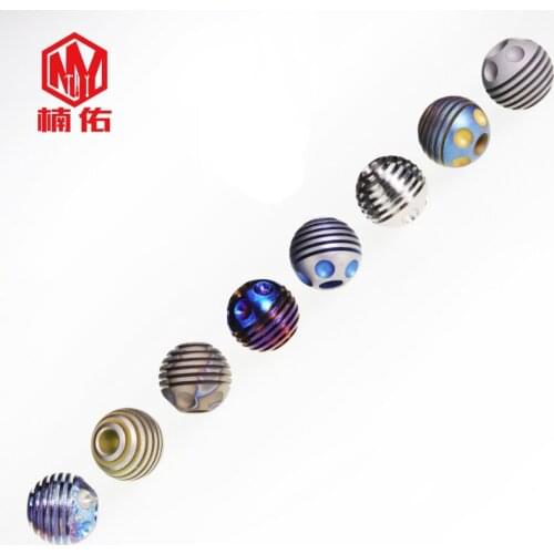 EDC Tool Titanium Alloy Knife Beads Paracord Pendant Titanium Bracelet Necklace Pendant Handmade Flame Pattern