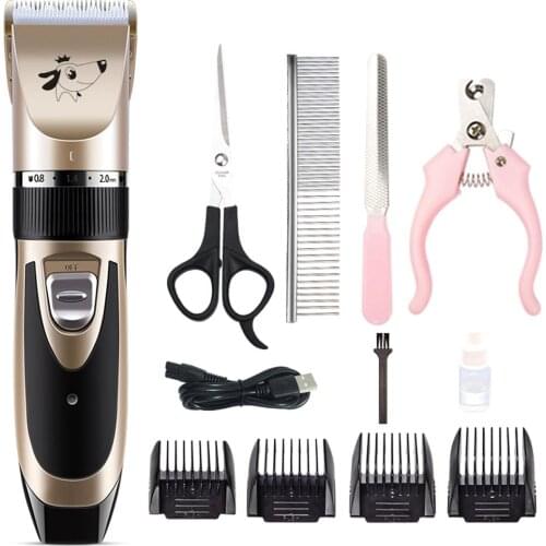 Pet Grooming Tool Electric Pet Dog Hair Clipper Rechargeable Dog Trimmer Set Comb Scissors Grooming Tool Support Dropshipping