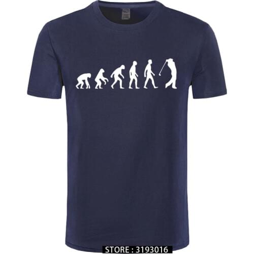 Fashion Men Evolution Golfs T-shirt for men Creative Funny Evolution Of Sport To Play Golf High Quality 16 Colors Mens Tee shirt