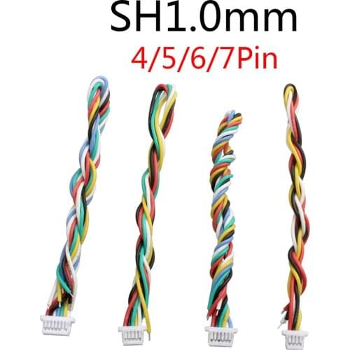 10PCS FPV Aerial Photography SH1.0 4P 5P 6P 7Pin Line Length 150mm Cable F3 F4 Flight Control Panda 5804 TANK Map Transmission