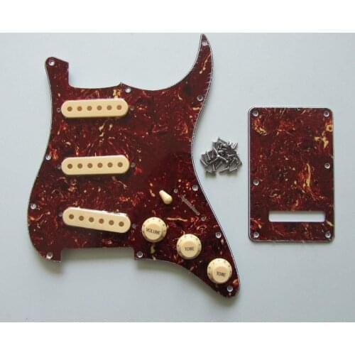 KAISH Vintage Tortoise ST Pickguard Trem Cover w/ Cream Pickup Covers Knobs SwitchTip