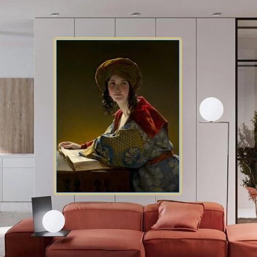 Canvas Oil Painting Friedrich Von Amerling"The Young Eastern Woman"Western Art Decor Poster Wall Aesthetic Home Decoration
