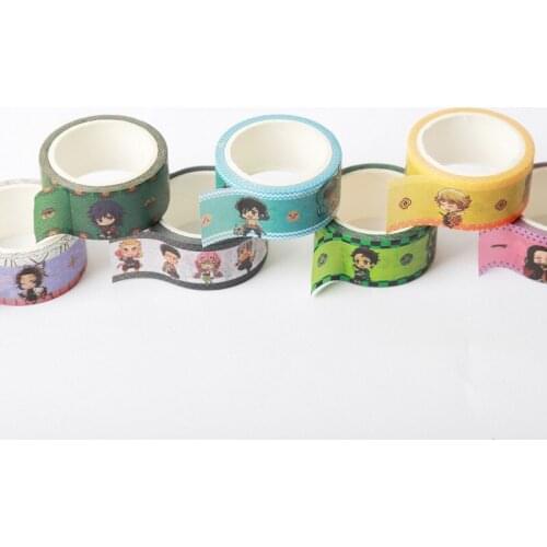 Demon Slayer Anime Jujutsu Kaisen Washi Tape Crafts Adhesive Paper Diy Scrapbooking Masking Tape Printed Pattern Sticker Decals