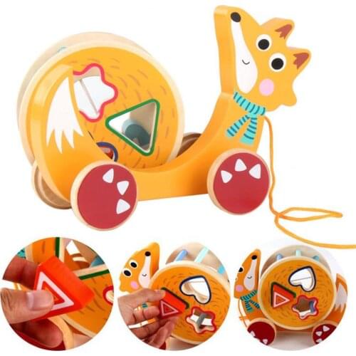 Boys Girls Baby Toddlers Pull Snail Hedgehog Animal Trailer Car Educational Toy