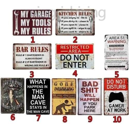Rule Tin Sign Pin-up Metal Modern Elegant Pattern Home Decor Poster 20cm*30cm(Visit Our Store, More Products!!!)