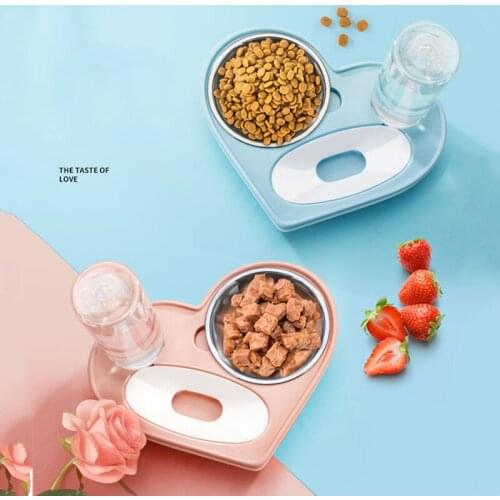 500ML Pet Bowls Dog Food Water Feeder Stainless Steel Pet Drinking Dish Feeder Cat Puppy Feeding Supplies Dog Accessories Gray