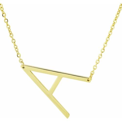 45cm Fashion Letter Necklaces Pendants Initial Necklace Gold Color Stainless Steel Choker name Necklace Women Jewelry