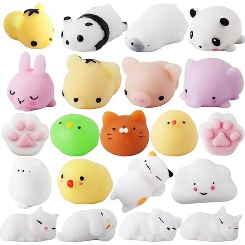 Soft Cute Mini Animal Antistress Ball Squeeze Toys Squishi Mochi Rising Stress Relief Squishy Toy Sticky Eliminate Pets Fun Gift