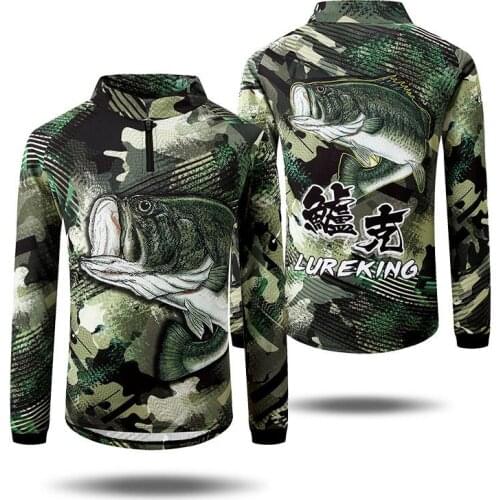 2020 New Fishing Shirt Camouflage Green Fishing Jersey Long Sleeve Clothes Breathable Uv Protection Quick Dry Fishing Clothing