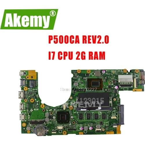 Original P500CA P500C PU500C PU500CA For Asus Laptop Motherboard P500CA REV.2.0 i7 2GB RAM 100% motherboard