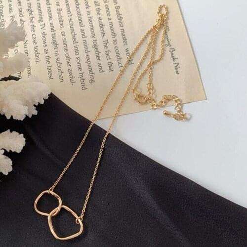 Originality Personality Geometry Round Square Face Head Portrait Alloy Necklace Fashion Jewelry Wholesale