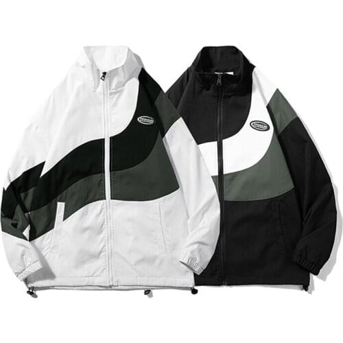 2021 Autumn New Arrival Oversize Patchwork Jackets Korean Hipster Couple All-match Harajuku Hip Hop High Street Windbreaker 5XL