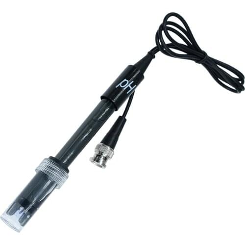 PH Electrode Sensor Probe PH Meter Tester 0-14 Value Hydroponic Aquarium Detector BNC Connector with 1M Cable Non-rechargeable