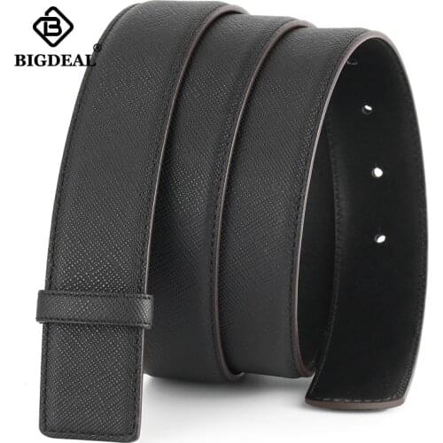 Luxury Genuine cowhide Leather Belt No Buckle Design Belt for Men High Quality Men Strap Vintage Jeans Cowskin Waistband