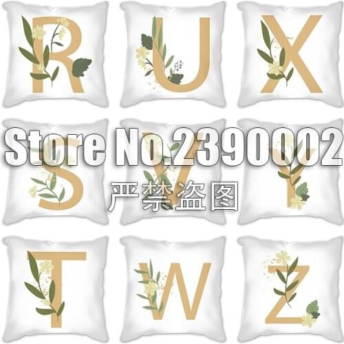Christmas Pillow Case 45*45 Decorations Home Garden Decor Flower leaf alphabet art Linen Pillowcase Decorative Pillows Cushions