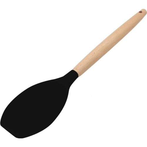 Silicone Spatula, BPA Free & 480°F Heat Resistant,Wooden Handle Non Stick Kitchen Spatulas for Cooking, Baking