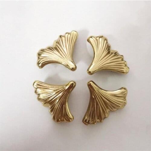 Modern 1Pc Brass Forged Ginkgo Leaf Drawers Handle Cabinet Doors Knob Furniture Wardrobe Shoe Closet Single Hole Small Pulls