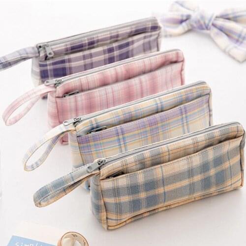 Super Pencil Case Creative Canvas Large Capacity Pencilcase Simple School Supplies School Office Box Pencils Pouch Stationery