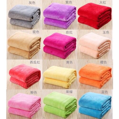 50x70cm Winter Warm Blanket Solid Color Flannel Coral Velvet Bedding Article Portable Winter Gift Office Nap Quilt