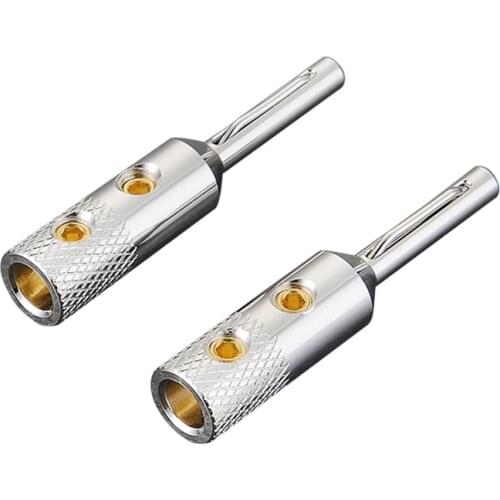 Viborg VB401S Pure Copper Silver plated Banana plug audio cable speaker connectors plug jack