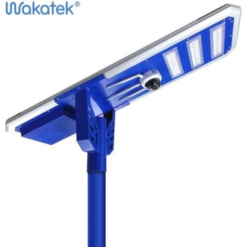 WAKATEK 40W 60W 80W 100W all in one solar power wifi camera security light Cctv camera with lights