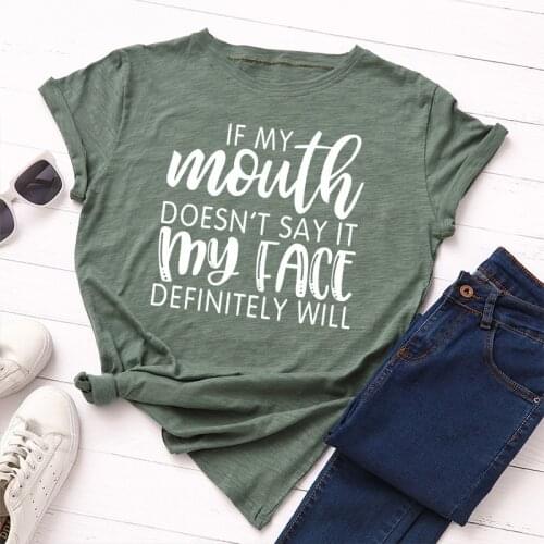 If My Mouth Women Tshirt Cotton Casual Funny T Shirt Lady Girl Fashion Graphic Tees T-Shirts