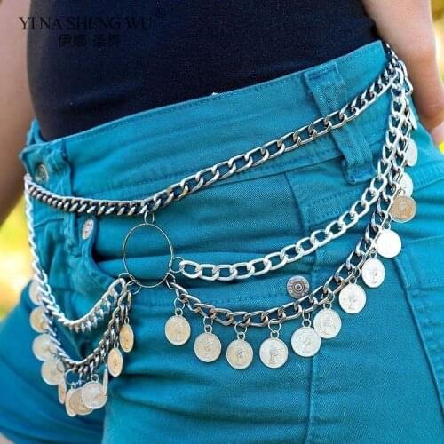 Vintage Belly Dance Waist Chains for Women Bohemian Style Multi-Storey Chains Dance Belt Chains Summer Body Jewelry Accessories