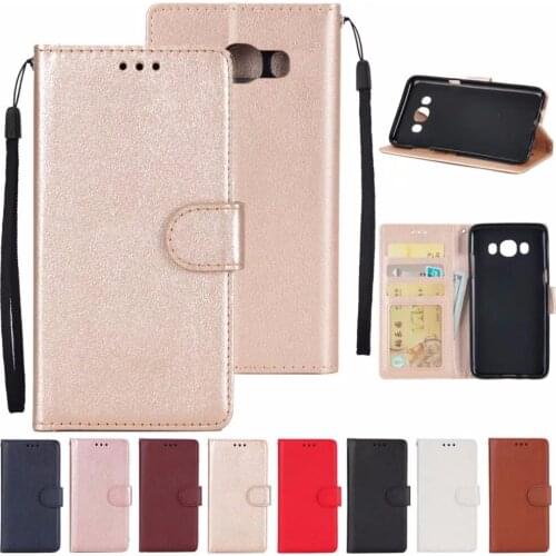 10pcs/lot free shipping Solid color Wallet PU Leather +TPU Case For Samsung J3 J5 J7 2017US version With Photo Frame Card Slots