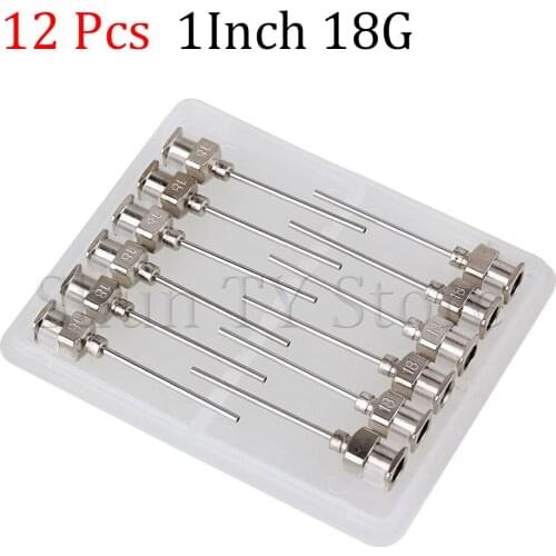 12 Pcs 1.5 Inch Silver Stainless Steel 18Ga Connector Glue Head Dispensing Needle, Suitable For Dispensing Electronic Components