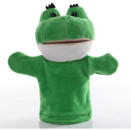 25cm Animal Hand Puppet Frog Plush Toys Baby Educational Hand Puppets Cartoon Pretend Telling Story Doll for Children Kids