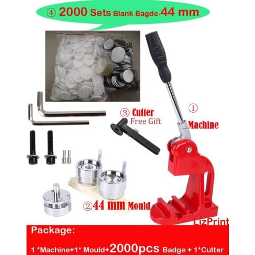 44mm Button Badge Mould + 2000sets 44mm Pin Button Badge Parts blank Material +Button Badge Maker kits