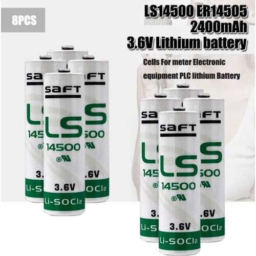 8PCS For Saft LS 14500 LS14500 AA 3.6V Lithium Battery For TL-5104 TL-5104/S TL4903S For Facility Equipment Spare