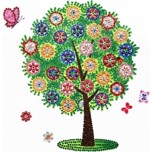Special Shape Diamond Painting Phantom Flower Tree Combination Modern Pattern DIY 5D Part Drill Cross Stitch Kit Crystal Artwork