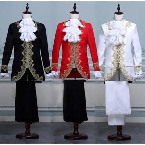 White men suits designs european royal stage costumes for singers men tuxedo blazer dance clothes jacket star style dress punk