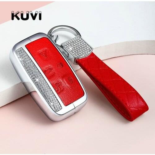 ZInc Alloy Leather Car Remote Key Case Cover For Land Rover Range Rover Sport Evoque Freelander2 For Jaguar XF XJ XJL XE C-X16