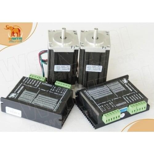 Cheap CNC! Wantai 2 Axis Nema 23 Stepper Motor Dual Shaft 57BYGH115-003B 425oz-in+Driver DQ542MA 4.2A 50V 125Micro Embroidery