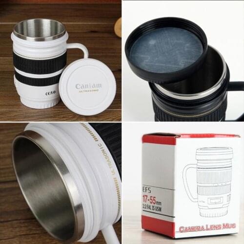 Stainless Steel Camera 220ml Coffee Lens Mug White Black Coffee Mug Water Bottle Creative Gift Kitchen Accessories Cocina