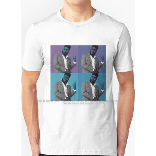 Khalid Pop Art T Shirt 100% Pure Cotton Khalid Blue Cyan Purple Music Itunes Topcharts Location Young Dumb Broke Black African